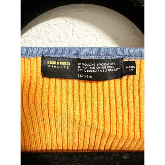 Finesse Womens Riley Radiating Set Long Sleeve Top Mini Skirt Orange Size XS/S - Picture 8 of 9